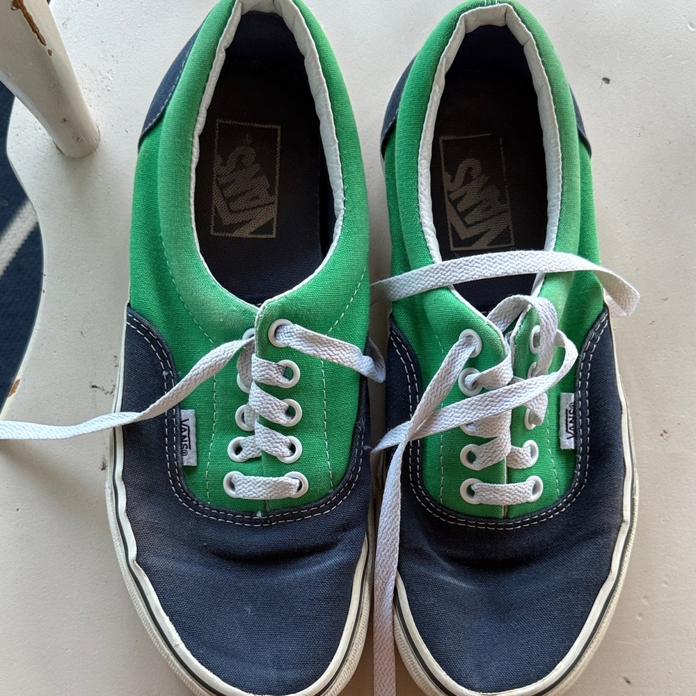 Vans Two-Tone Green and Blue Sneakers